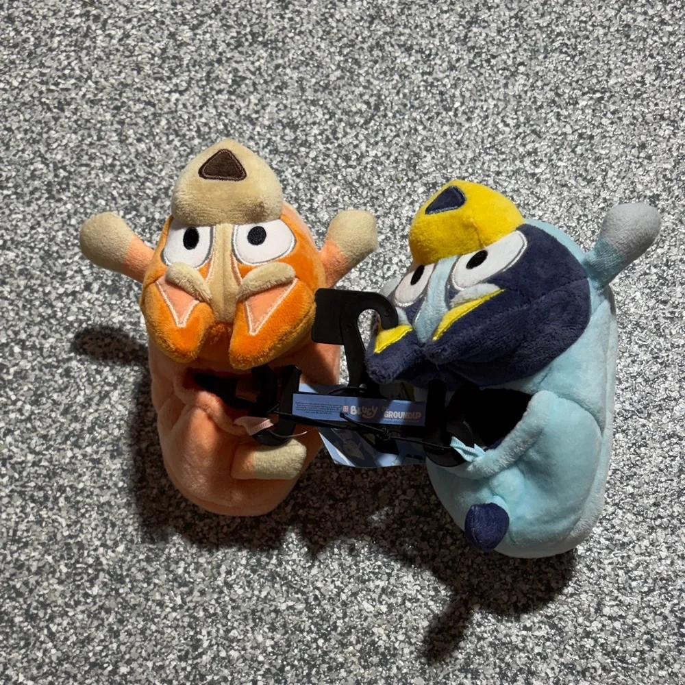 Plush Character Kids Slippers - Blue & Orange